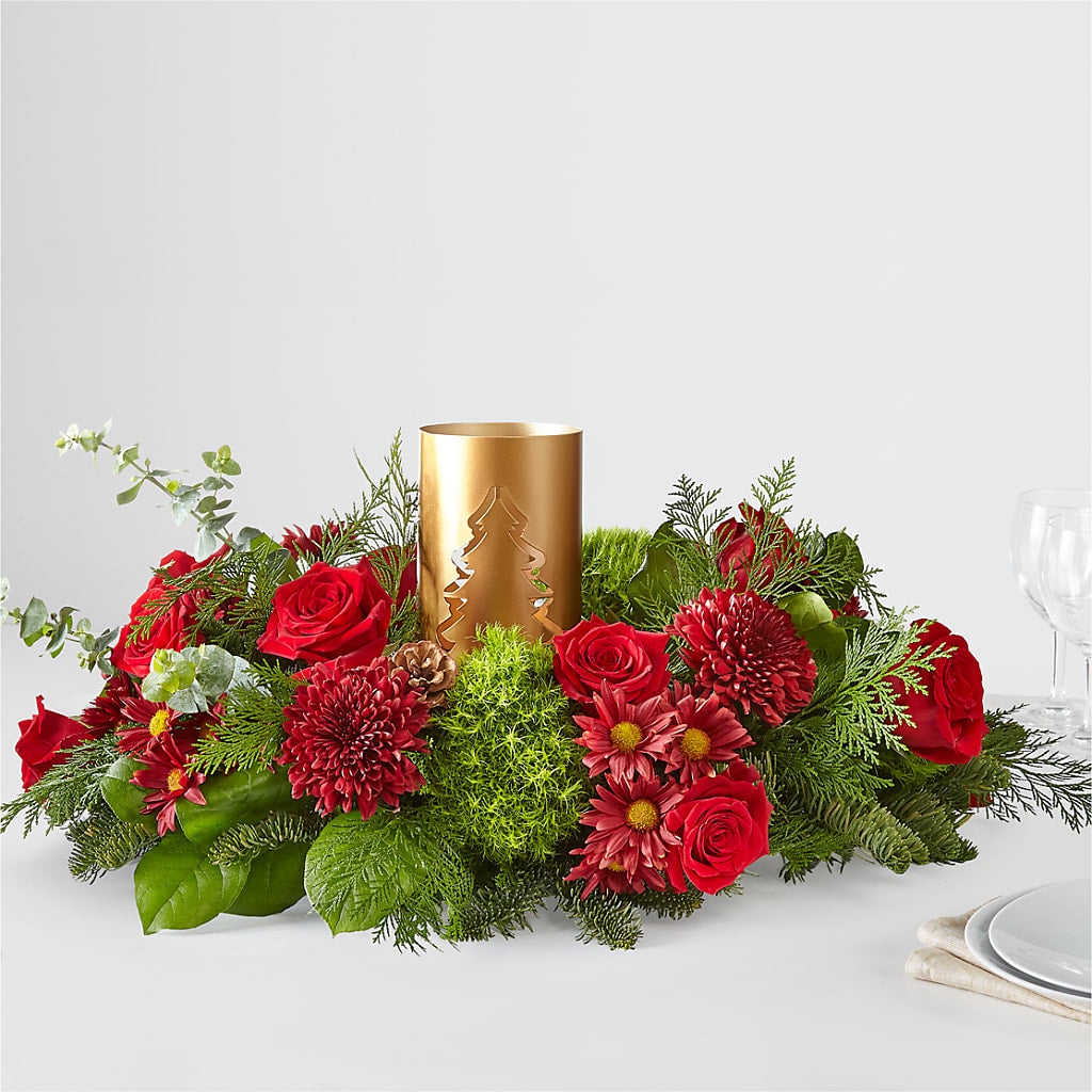 Toast the Season Centerpiece – Brown Pleasance Florists Inc, Lakewood OH