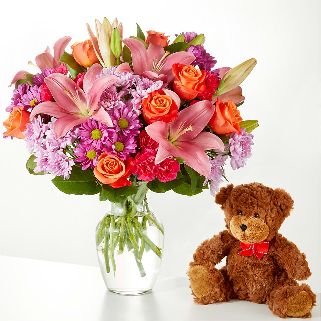 One and Only Bouquet and Bear Bundle – Brown Pleasance Florists Inc, Lakewood OH