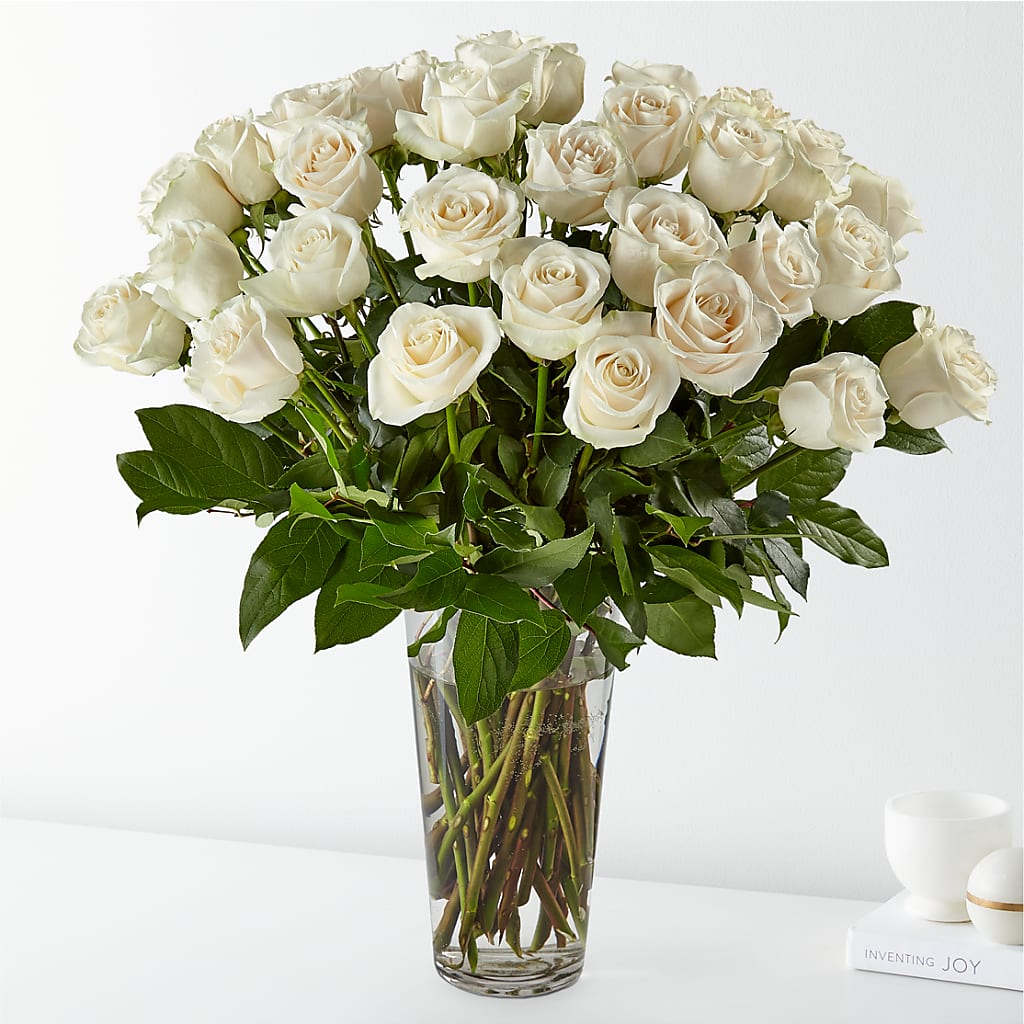 Long Stem White Rose Bouquet – Brown Pleasance Florists Inc, Lakewood OH