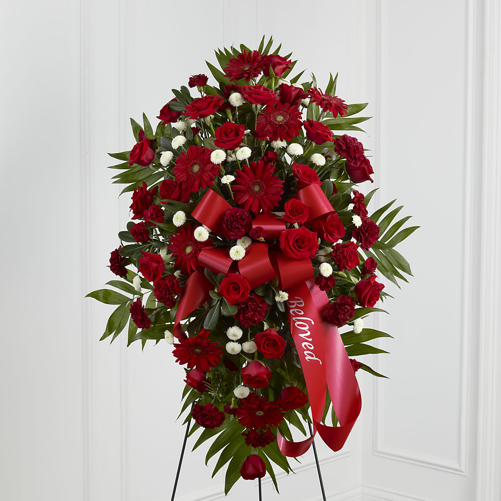 Treasured Memories Standing Spray – Brown Pleasance Florists Inc, Lakewood OH