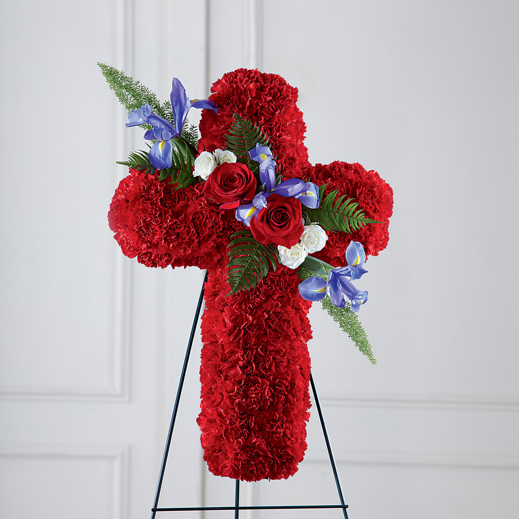 Faithful Hero Floral Cross – Brown Pleasance Florists Inc, Lakewood OH