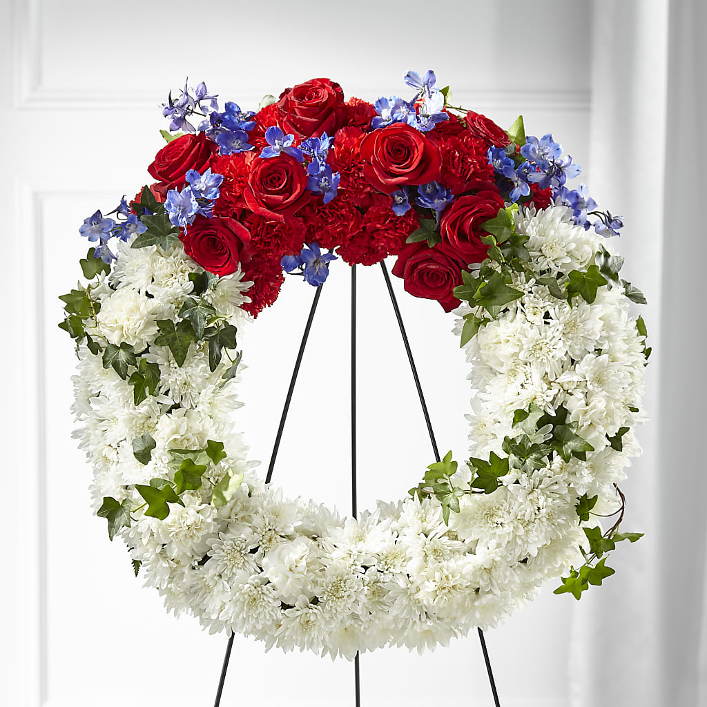 Patriotic Passion Wreath – Brown Pleasance Florists Inc, Lakewood OH