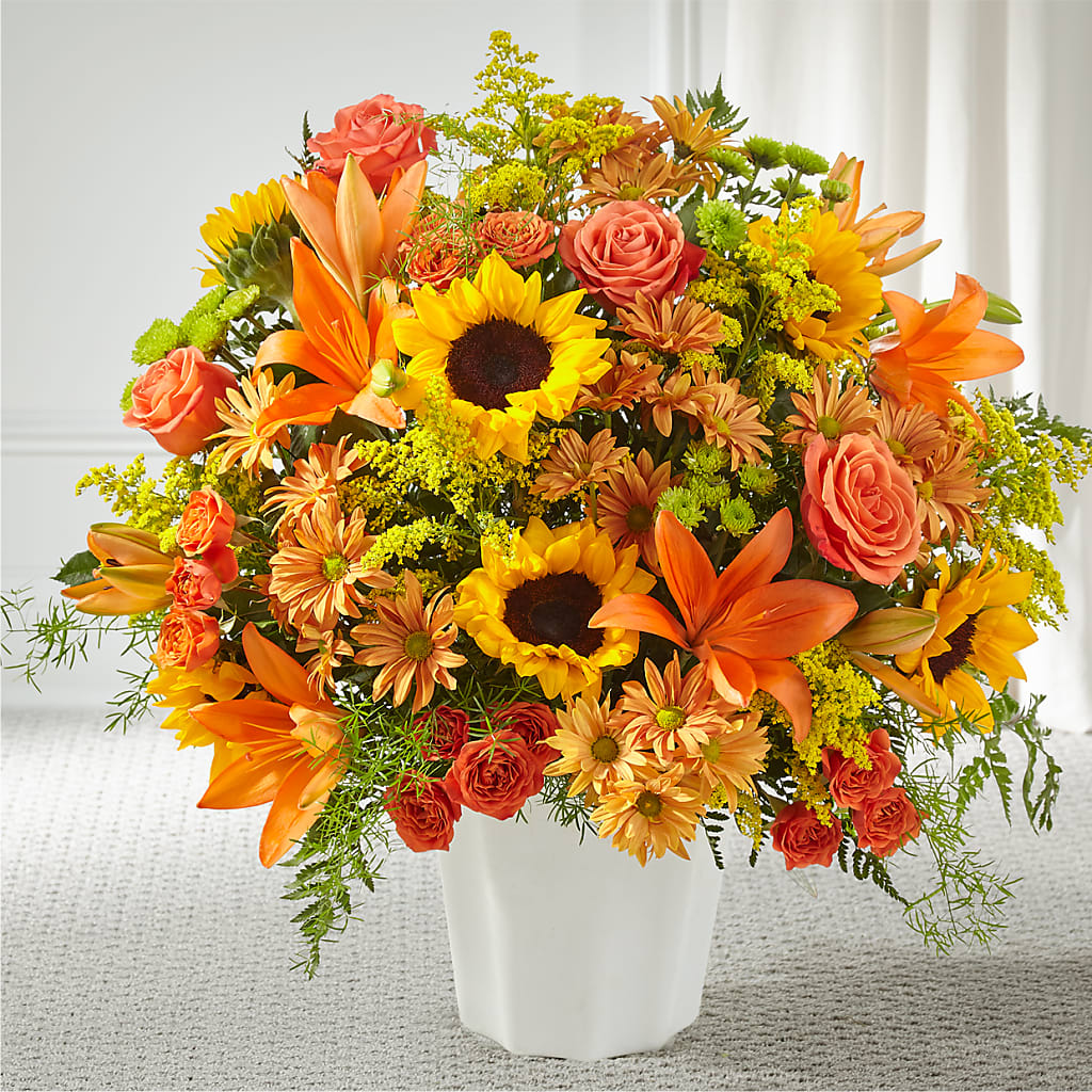 Harvest Thoughts Floor Basket – Brown Pleasance Florists Inc, Lakewood OH