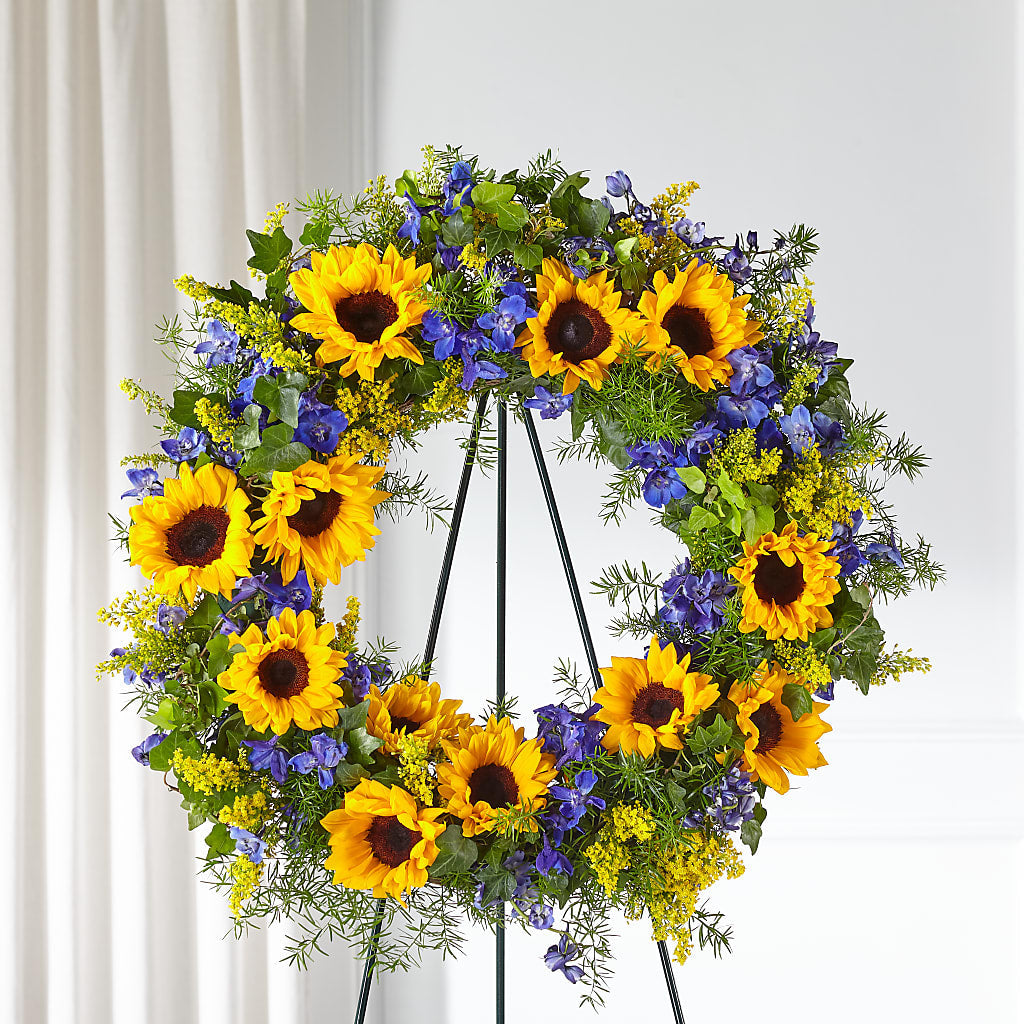 Bright Rays Wreath – Brown Pleasance Florists Inc, Lakewood OH