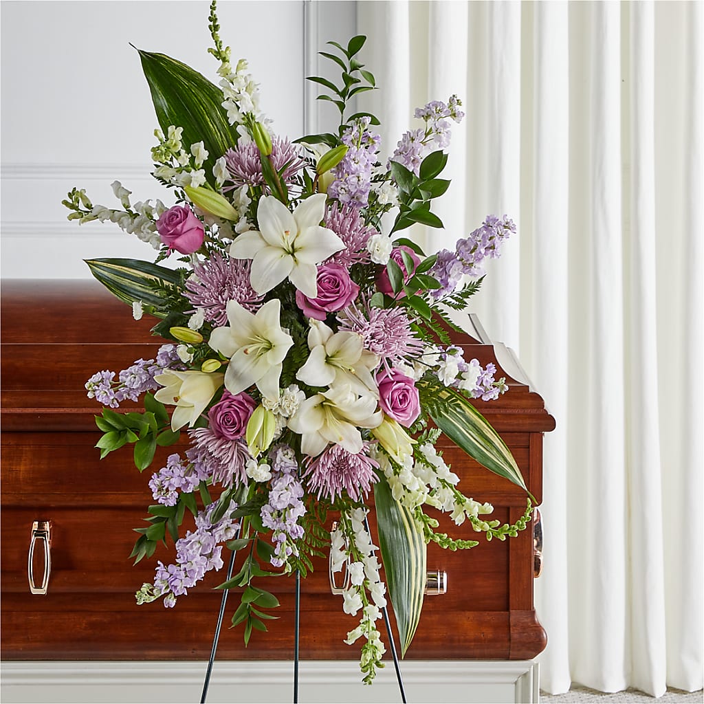 Grateful Hearts Standing Spray – Brown Pleasance Florists Inc, Lakewood OH