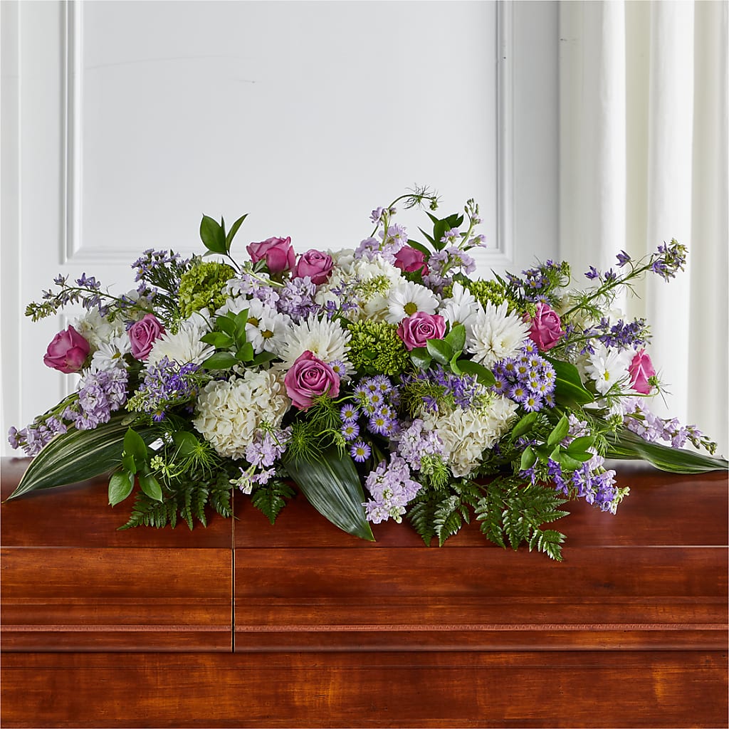 Meadows of Serenity Casket Spray – Brown Pleasance Florists Inc, Lakewood OH