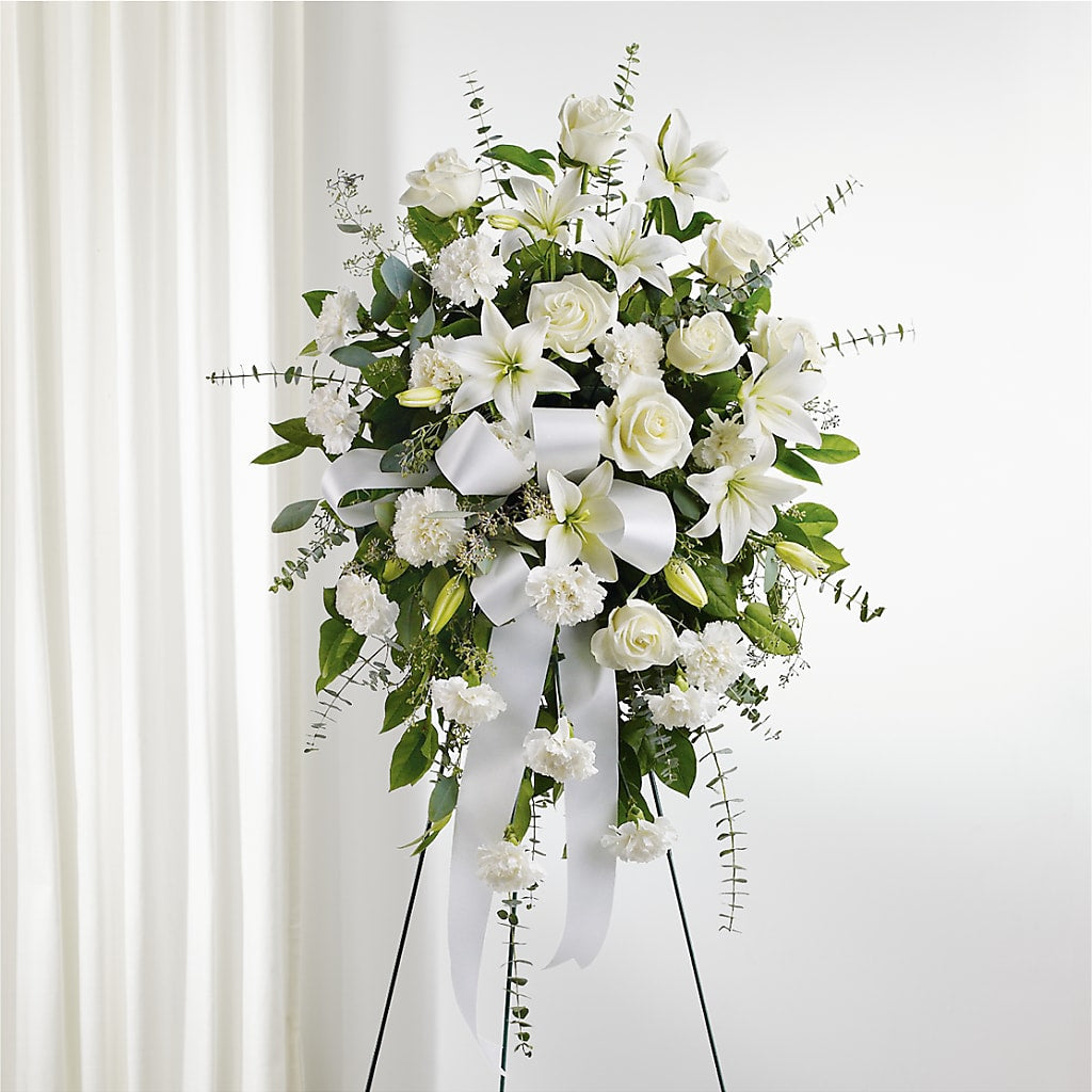 With Care Standing Spray – Brown Pleasance Florists Inc, Lakewood OH