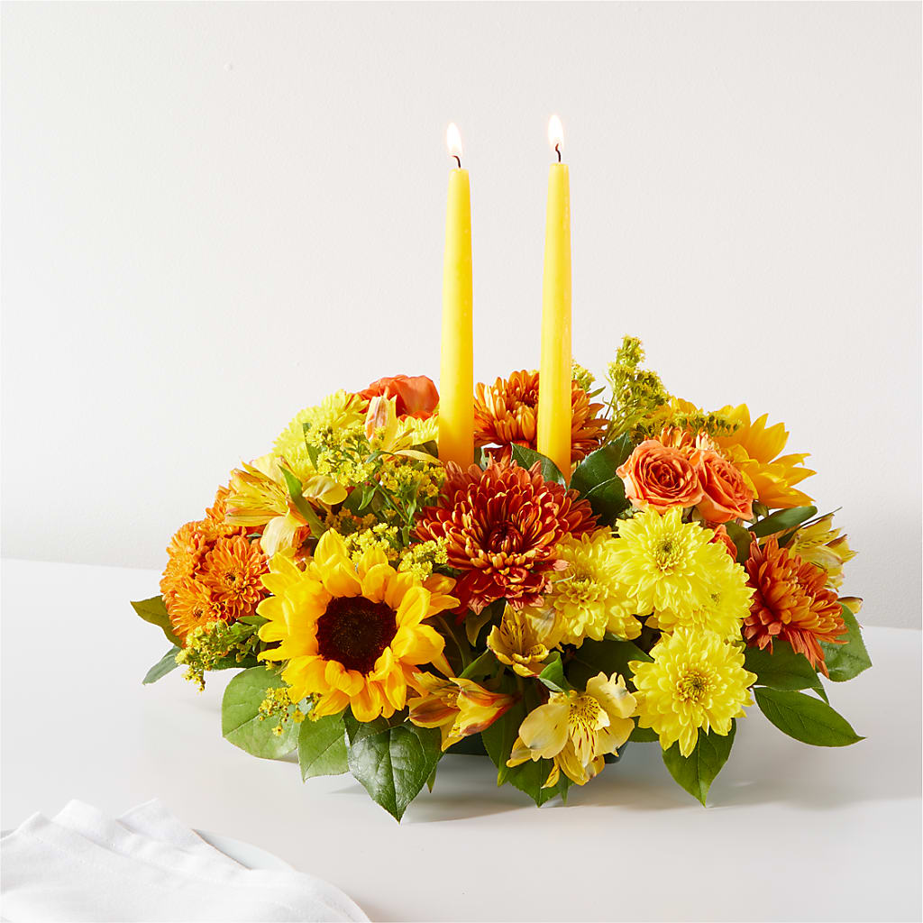 Autumn Harmony Centerpiece – Brown Pleasance Florists Inc, Lakewood OH