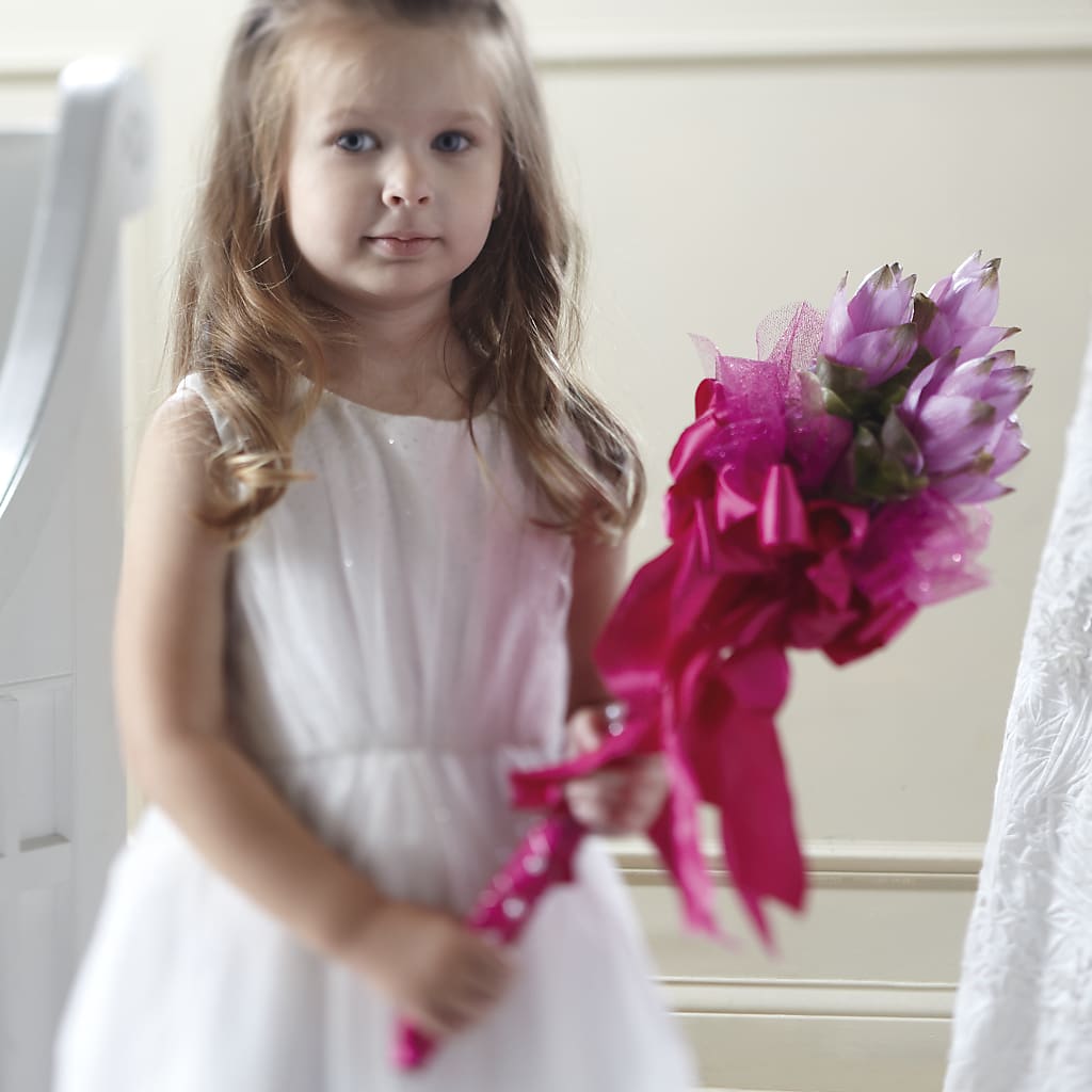 Sparkle Pink Flower Girl Bouquet – Brown Pleasance Florists Inc, Lakewood OH