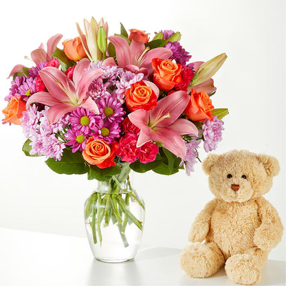 One and Only Bouquet and Bear Bundle –  Brown Pleasance Florists Inc, Lakewood OH