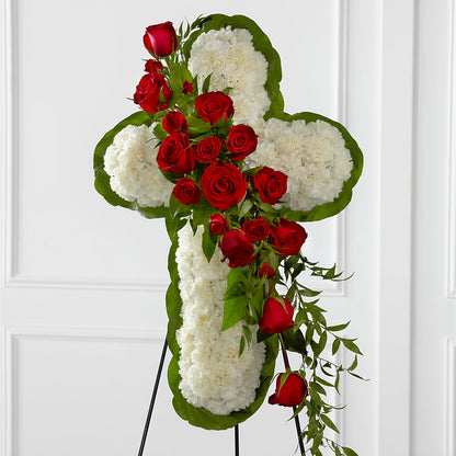 Floral Cross Easel –  Brown Pleasance Florists Inc, Lakewood OH