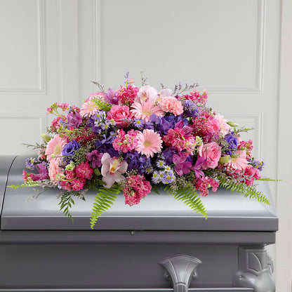 Glorious Garden Casket Spray –  Brown Pleasance Florists Inc, Lakewood OH