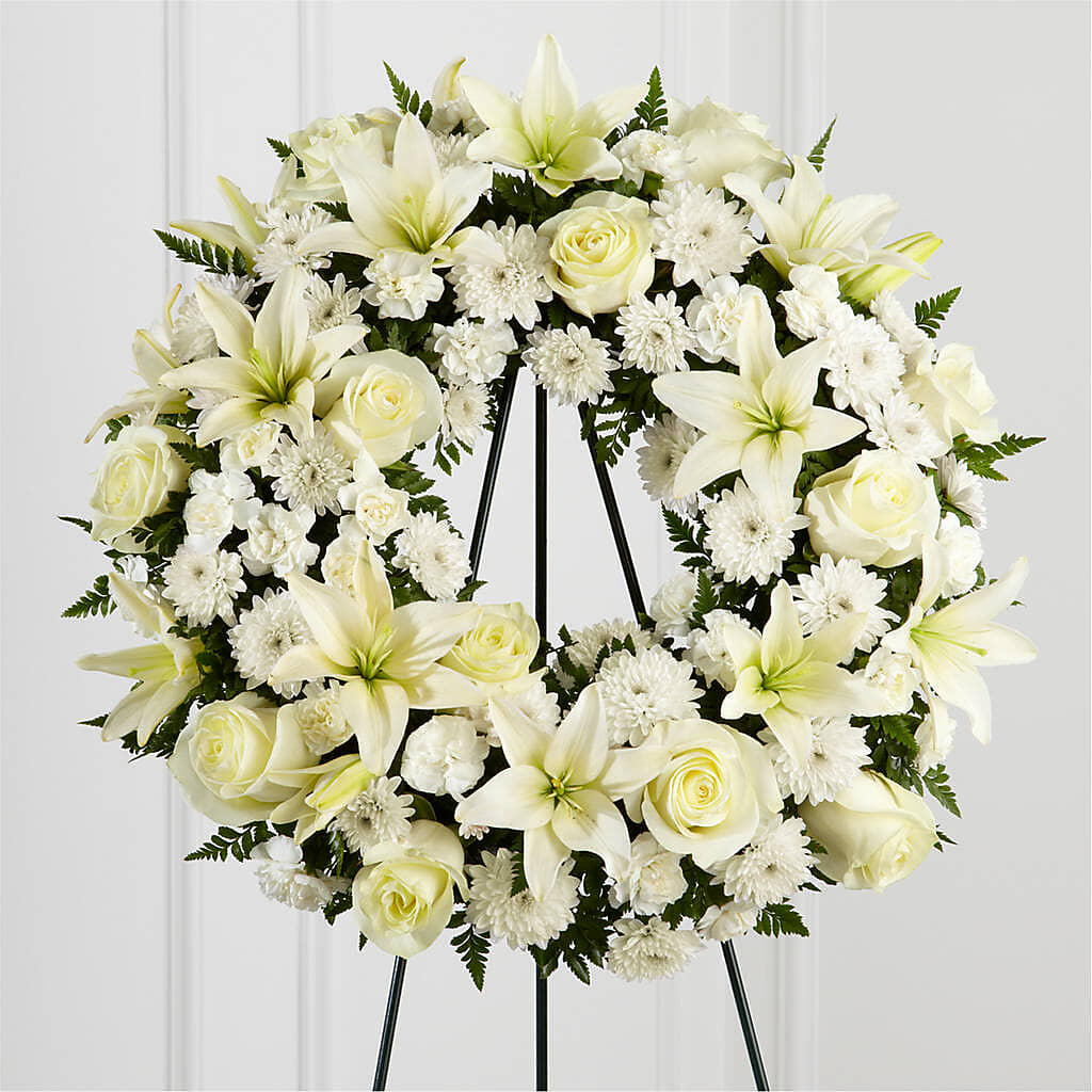 Treasured Tribute Wreath –  Brown Pleasance Florists Inc, Lakewood OH