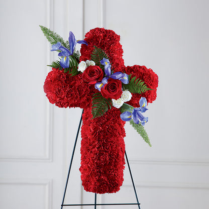 Faithful Hero Floral Cross –  Brown Pleasance Florists Inc, Lakewood OH