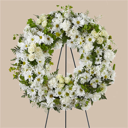 Faithful Wishes Wreath –  Brown Pleasance Florists Inc, Lakewood OH