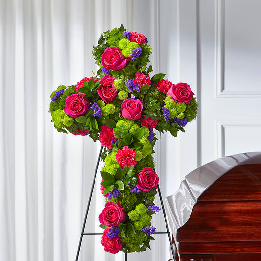 Tribute Rose Floral Cross –  Brown Pleasance Florists Inc, Lakewood OH