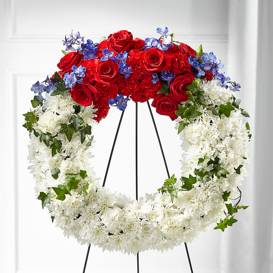 Patriotic Passion Wreath –  Brown Pleasance Florists Inc, Lakewood OH