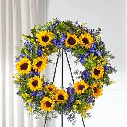 Bright Rays Wreath –  Brown Pleasance Florists Inc, Lakewood OH