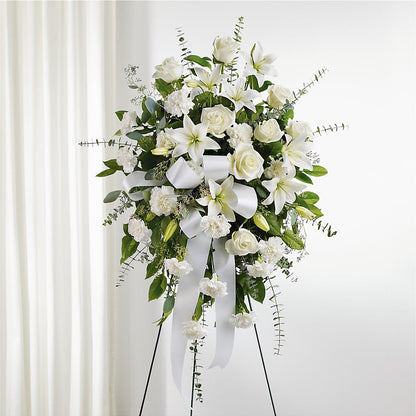 With Care Standing Spray –  Brown Pleasance Florists Inc, Lakewood OH