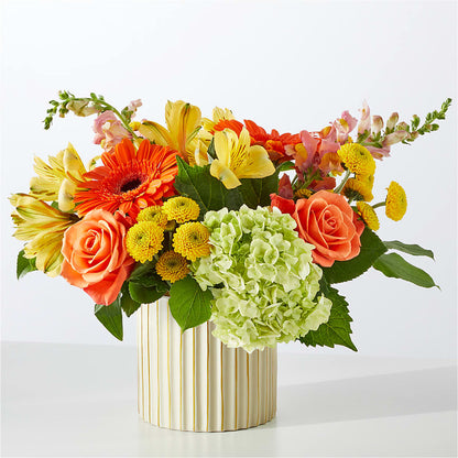 Autumn Sunshine Bouquet with Ivory Vase –  Brown Pleasance Florists Inc, Lakewood OH