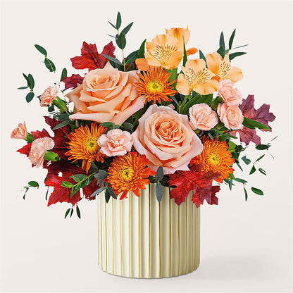 Spiced Latte Bouquet with Ivory Vase –  Brown Pleasance Florists Inc, Lakewood OH