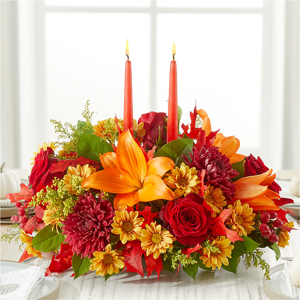 Autumn's Embrace Centerpiece –  Brown Pleasance Florists Inc, Lakewood OH