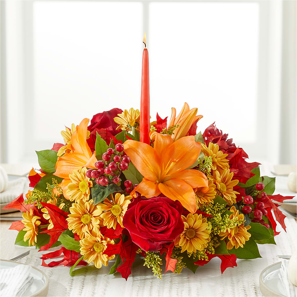 Autumn's Embrace Centerpiece –  Brown Pleasance Florists Inc, Lakewood OH