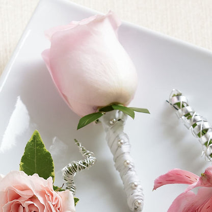 Pink Rose Boutonniere –  Brown Pleasance Florists Inc, Lakewood OH
