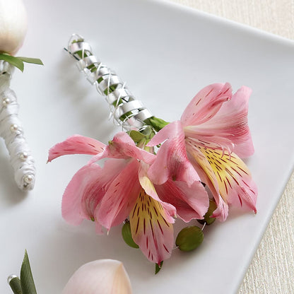 Pink Peruvian Lily Boutonniere –  Brown Pleasance Florists Inc, Lakewood OH