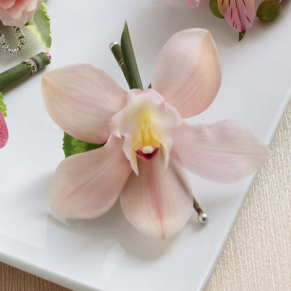 Pink Cymbidium Boutonniere –  Brown Pleasance Florists Inc, Lakewood OH