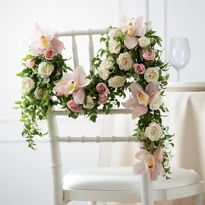 Orchid Rose Chair Décor –  Brown Pleasance Florists Inc, Lakewood OH