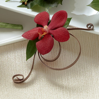 Red Mokara Boutonniere –  Brown Pleasance Florists Inc, Lakewood OH