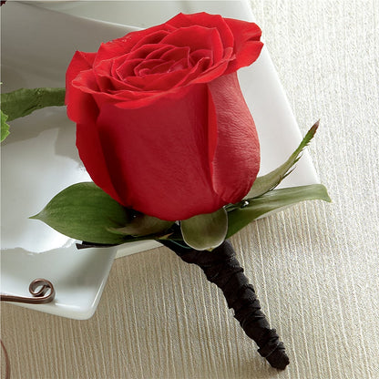 Red Rose Boutonniere –  Brown Pleasance Florists Inc, Lakewood OH